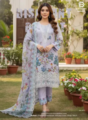 Swizz Lawn Embroidered Stitched Set2